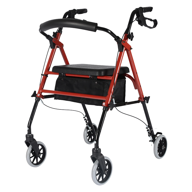 Caminador de rodillos plegable con asiento