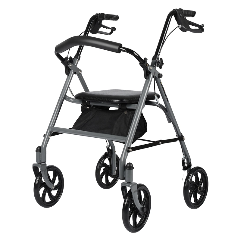 Caminador de rollator al aire libre con asiento